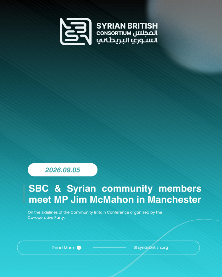 SBC &  members of the Syrian community meet MP Jim McMahon in Manchester